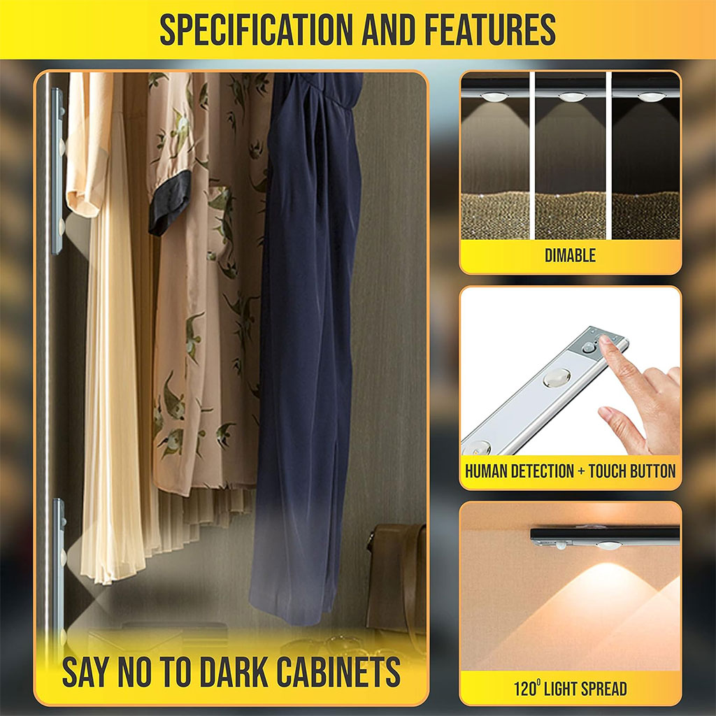 ضوء ليد بعدة أوضاع مع مستشعر للحركة